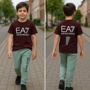 Kids Tracksuits EA7 Maroon(3)