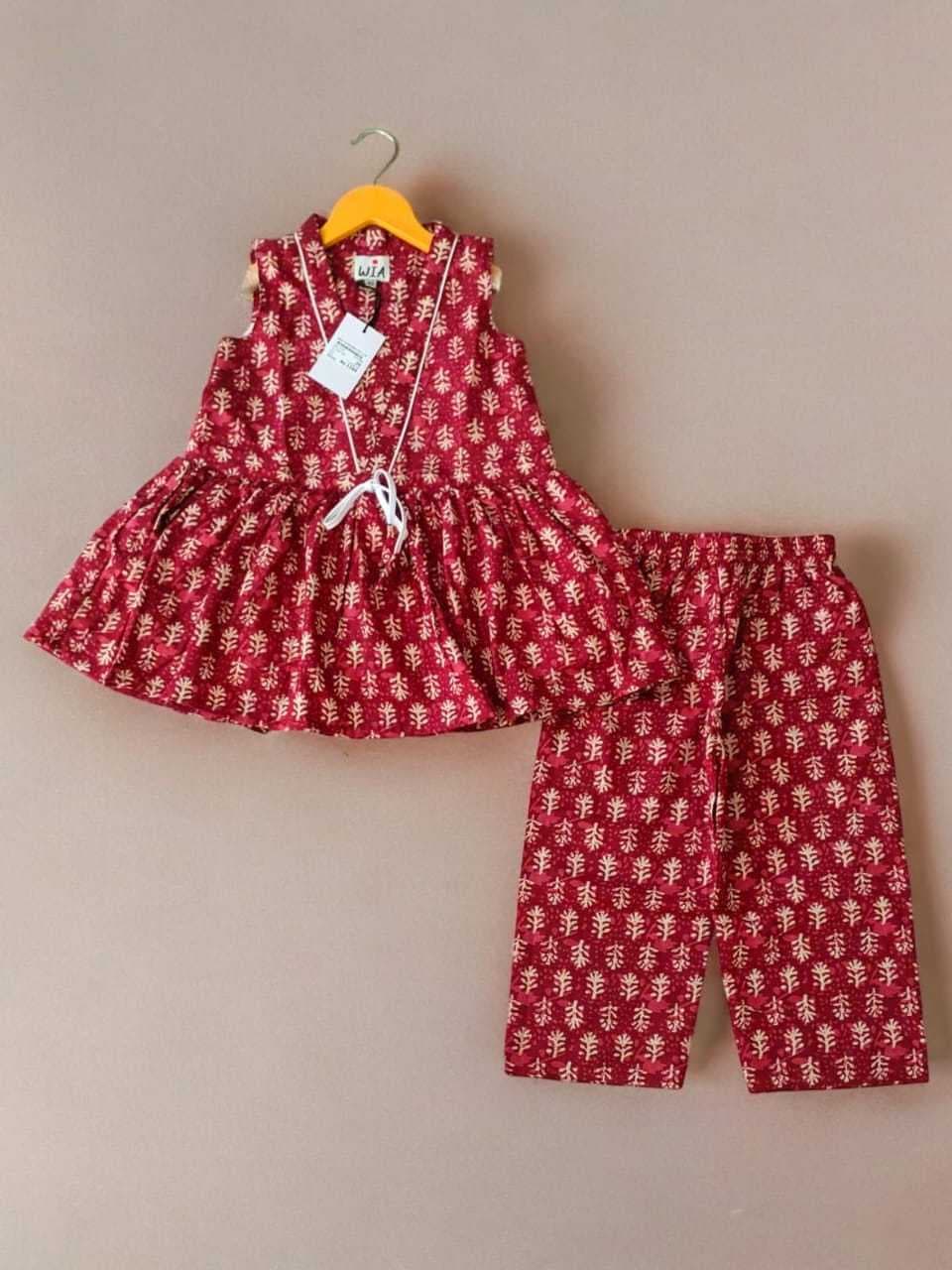 Jaipuri Cotton Sets for Kids - Comfort Meets Tradition! 
Maroon(3) - Image 1