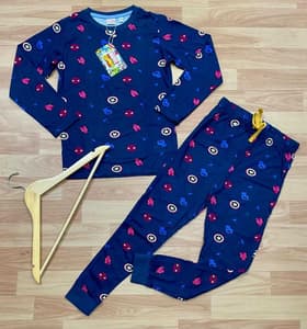 Kids Cotton Full Sleeves Co-Ords Sets Blue Spiderman(3)