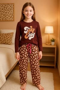 Cozy & Cute Full Sleeves Sets – 100% Cotton - Brown(5-6)