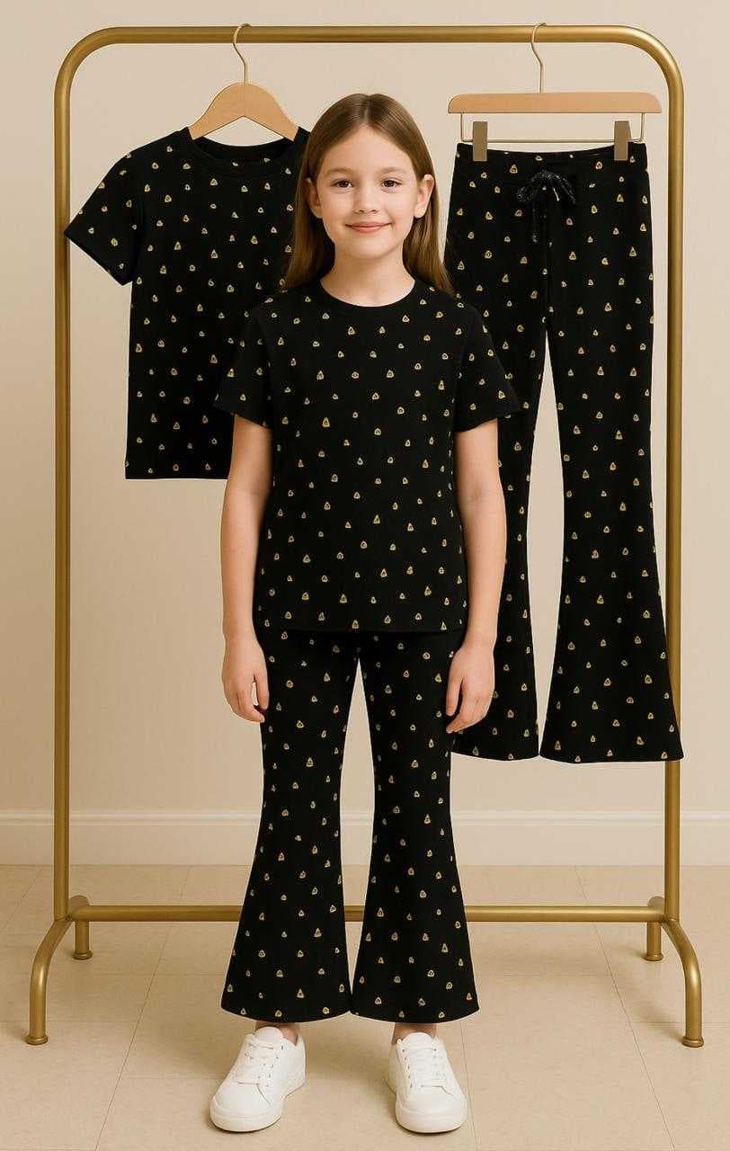 Trendy Boot Cut Pants Sets for Kids Black(3) - Image 1
