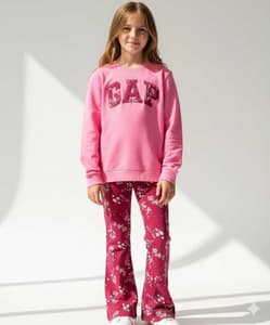 Girls Premium Style Wide Leg Trackset - Pink(5-7)