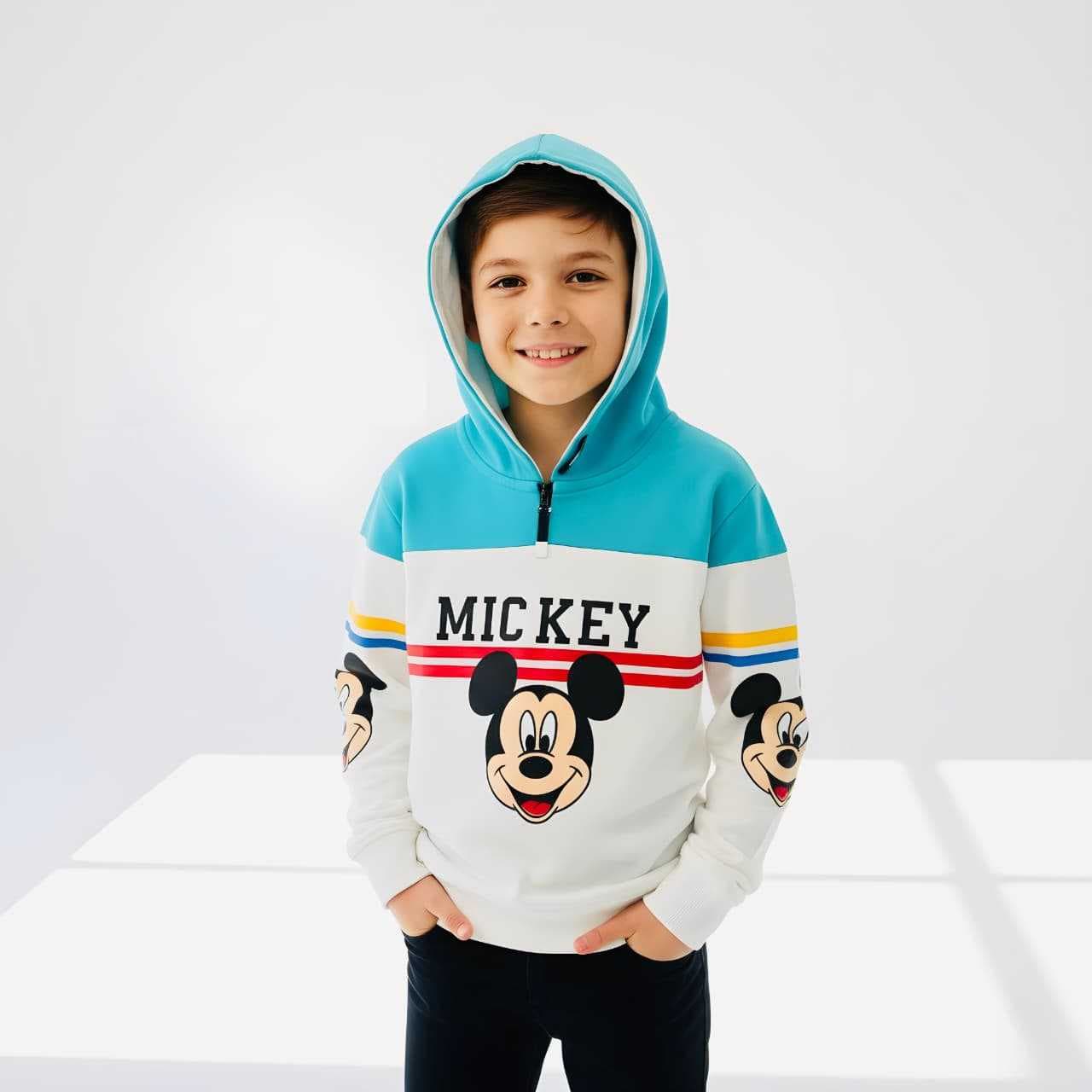Kids Zipper Hoodie - Mickey White(3-4 years) - Image 1