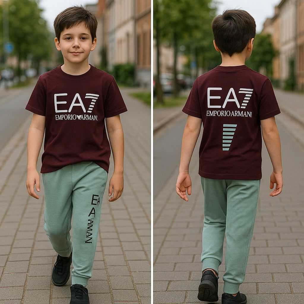 Kids Tracksuits EA7 Maroon(3) - Image 2