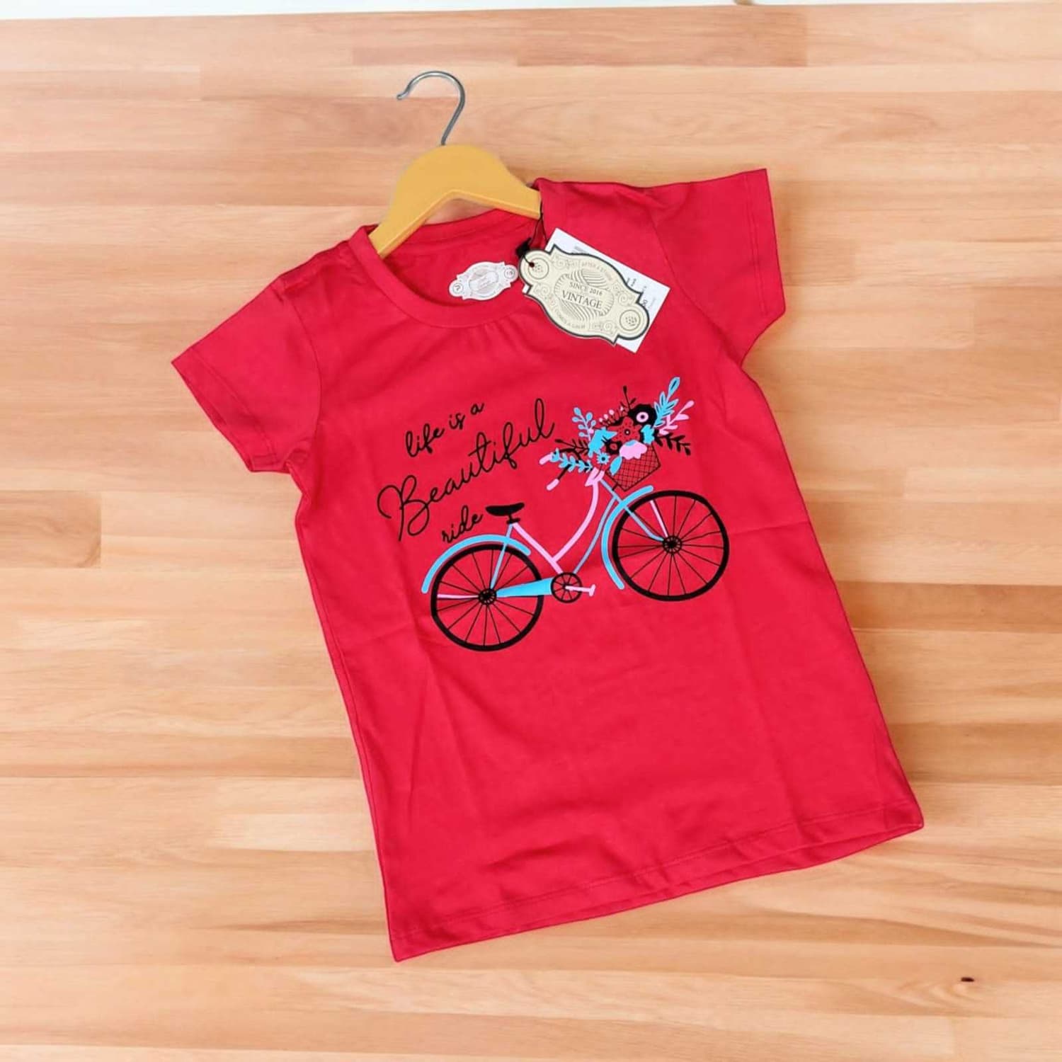 Girls Premium Tshirts Red(11) - Image 1