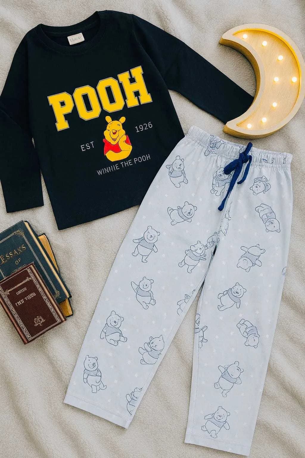Cozy & Cute Full Sleeves Sets – 100% Cotton - Pooh(13-14) - Image 1