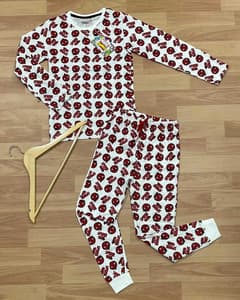 Kids Cotton Full Sleeves Co-Ords Sets White Spiderman(3)